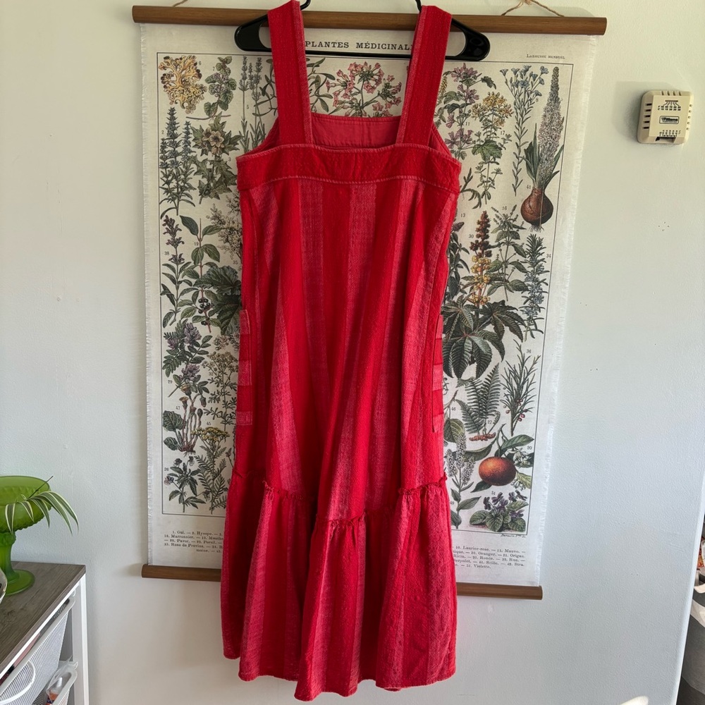 Maeve Vibrant Red Cotton Midi Dress Small - Picture 4 of 7